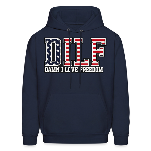 DILF - Damn I Love Freedom Hoodie - navy