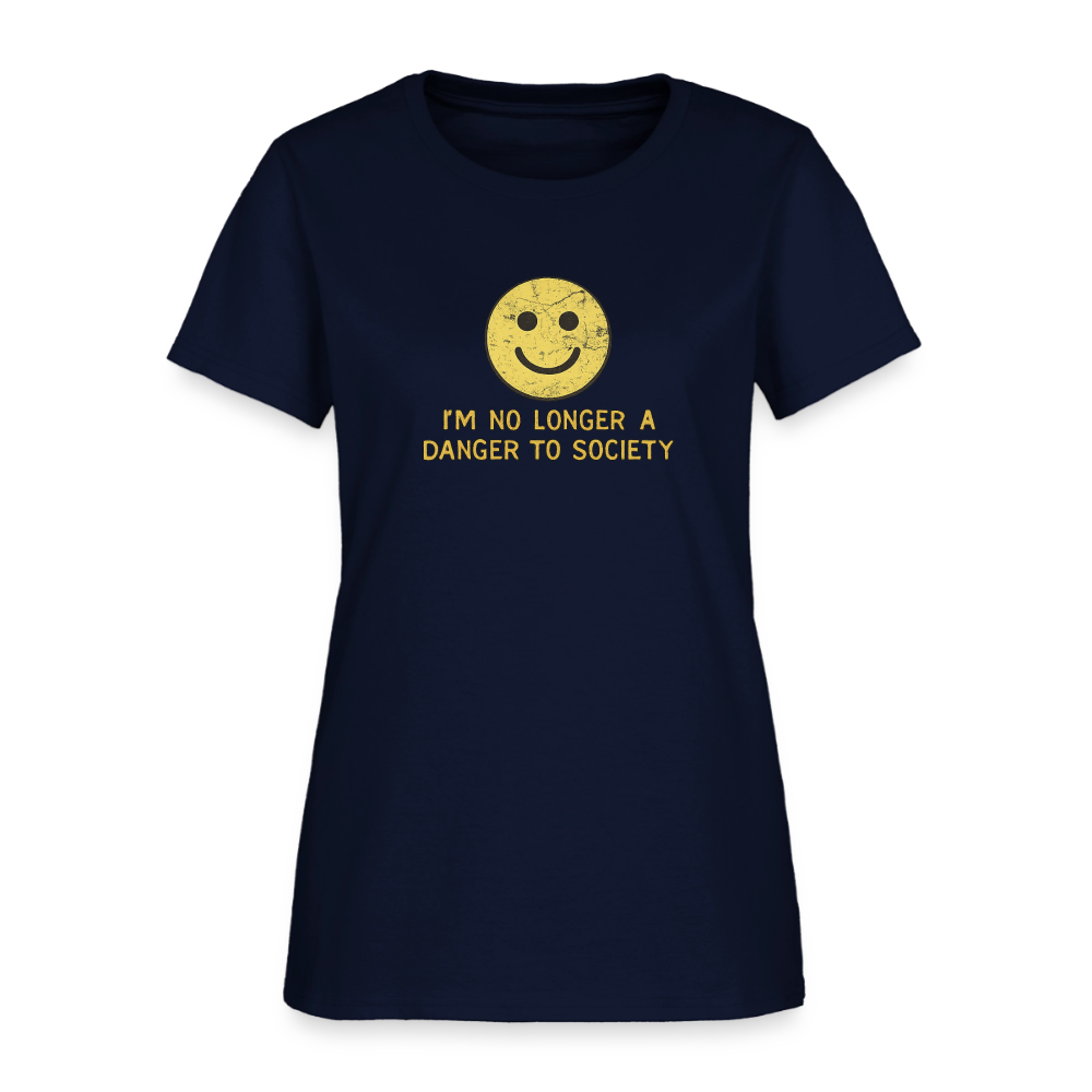 I'm No Longer A Danger To Society Women's Tee - Smiley Patriot - navy