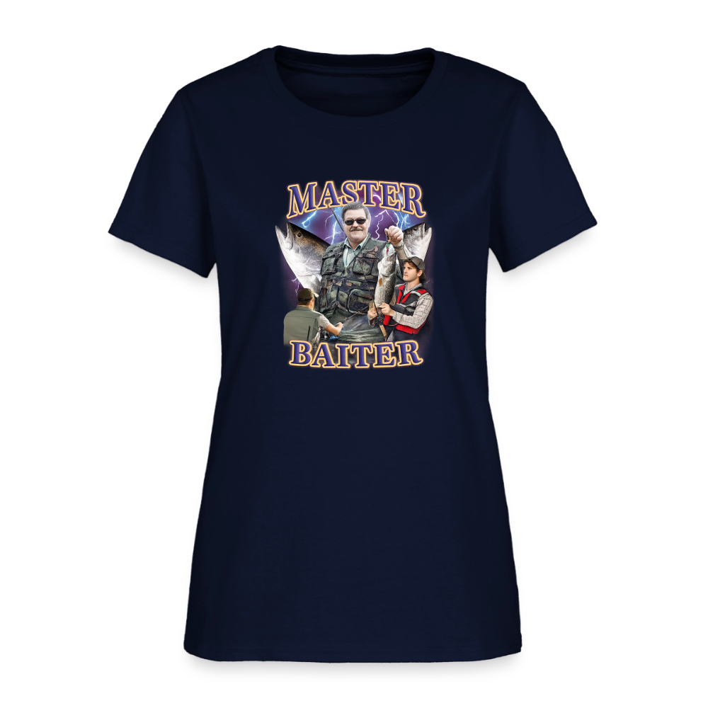 Master Baiter Women's Tee - Fishing Pun Patriot - navy