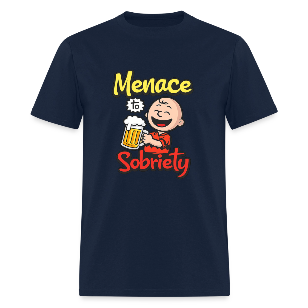 Menace to Sobriety - Vintage Cartoon Tee - navy