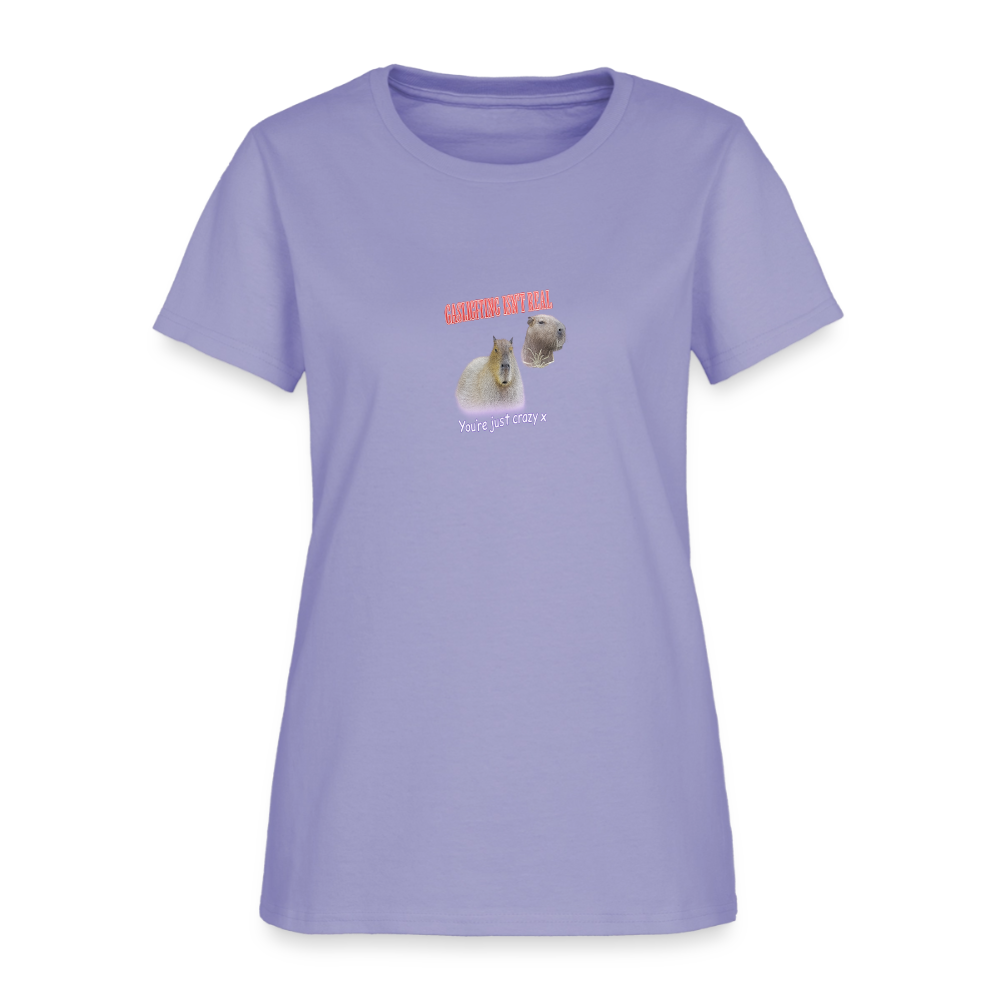 Gaslighting Isn't Real You're Just Crazy Women's Tee - Capybara Humor - lavender