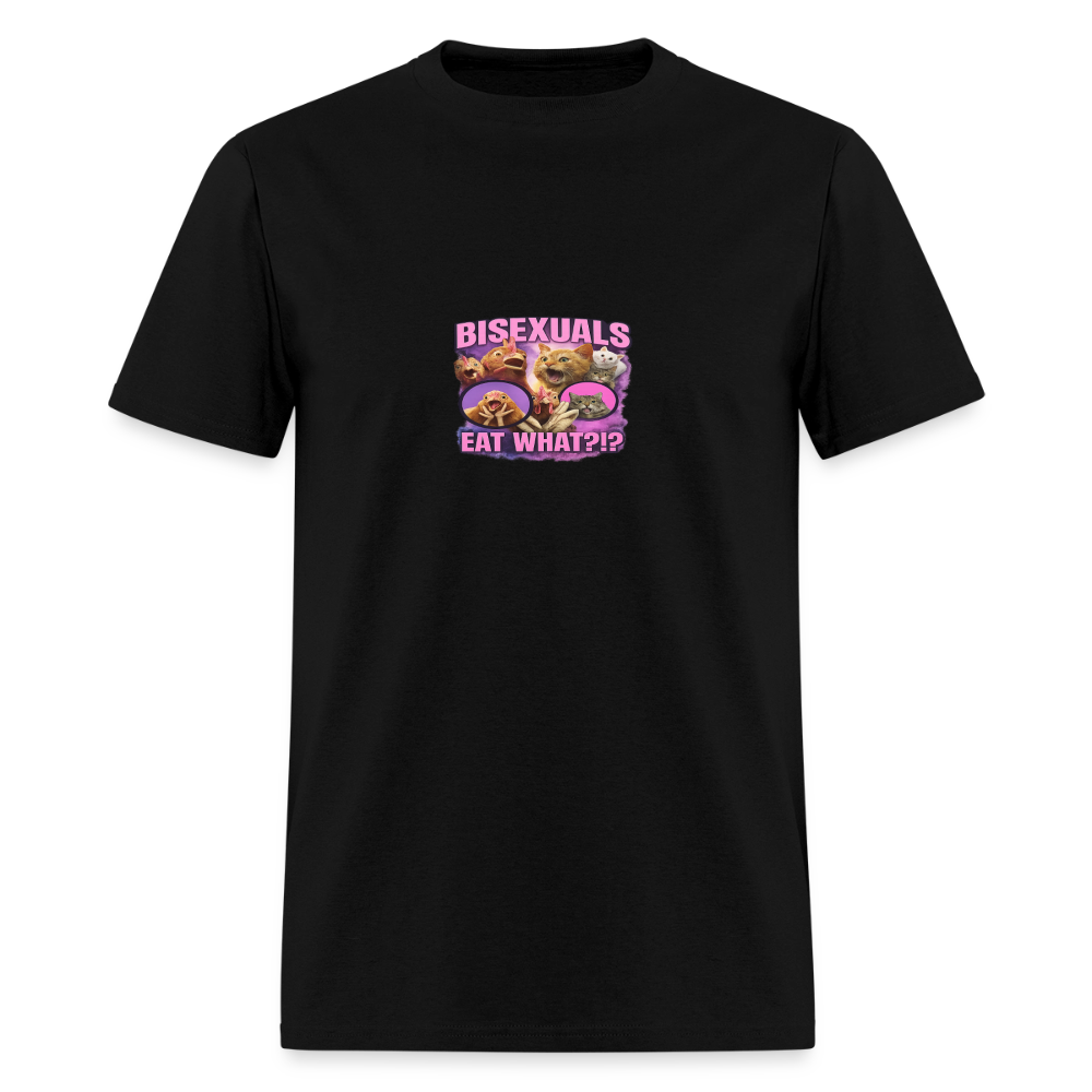 Bisexuals Eat What - Cats Meme Tee - black