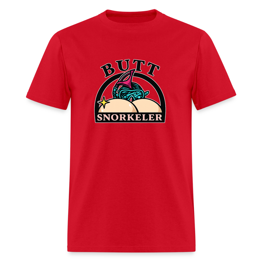 Butt Snorkeler - Adult Humor Tee - red