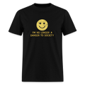 No Longer A Danger To Society - Smiley Tee - black