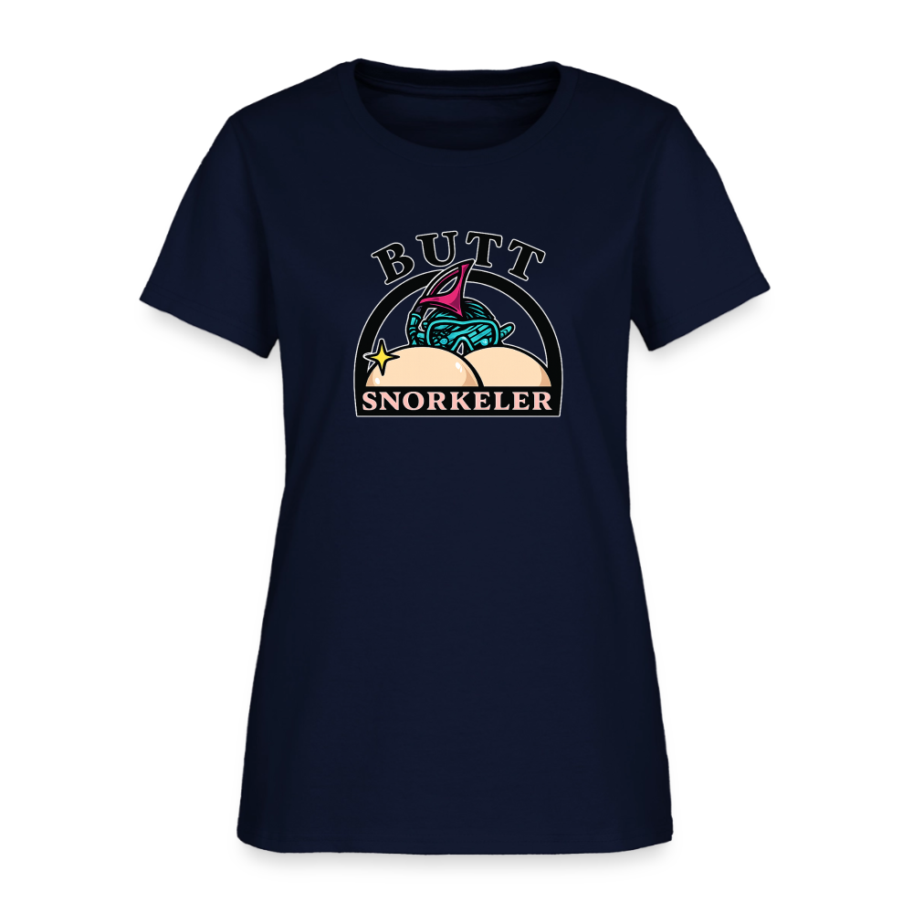 Butt Snorkeler Women's Tee - Crude Beach Humor - navy