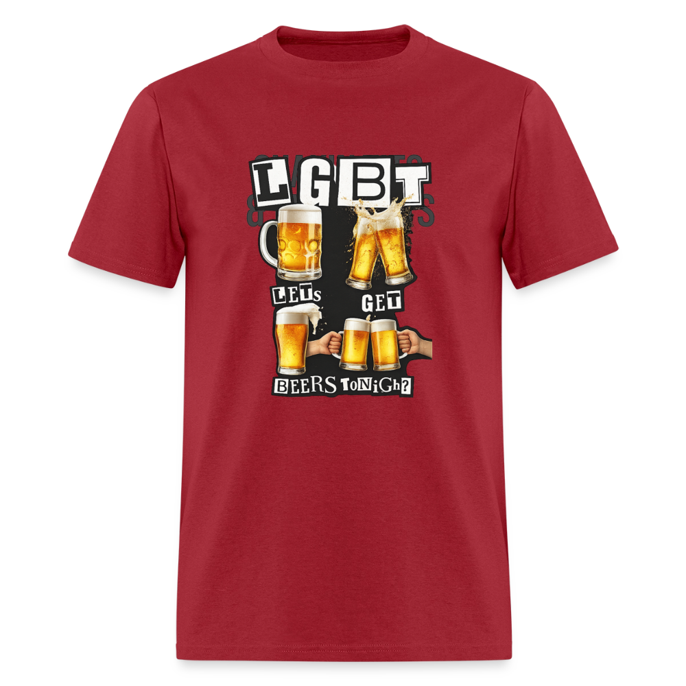 LGBT - Let's Get Beers Tonight Tee - dark red