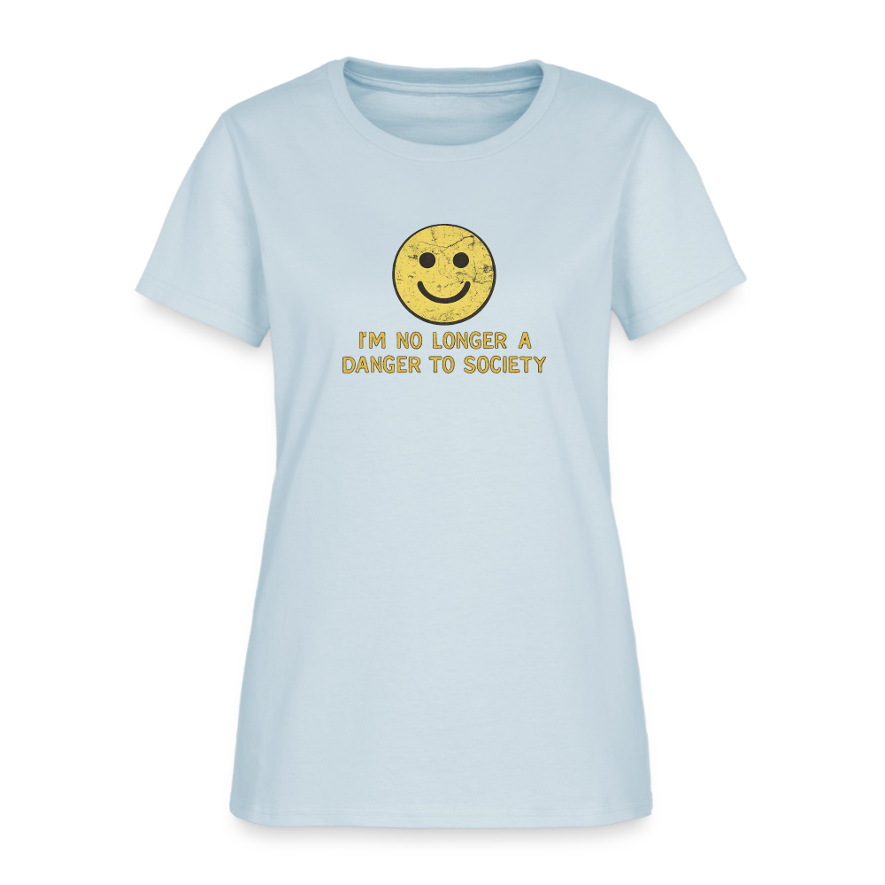 I'm No Longer A Danger To Society Women's Tee - Smiley Patriot - light blue