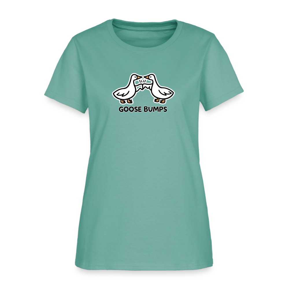 Goose Bumps Women's Tee - Patriotic Geese Pun - aquatic