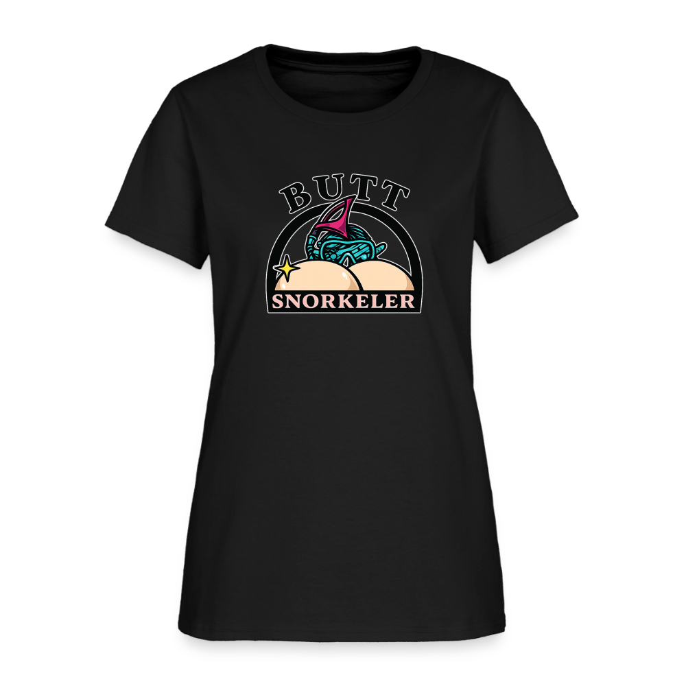 Butt Snorkeler Women's Tee - Crude Beach Humor - black