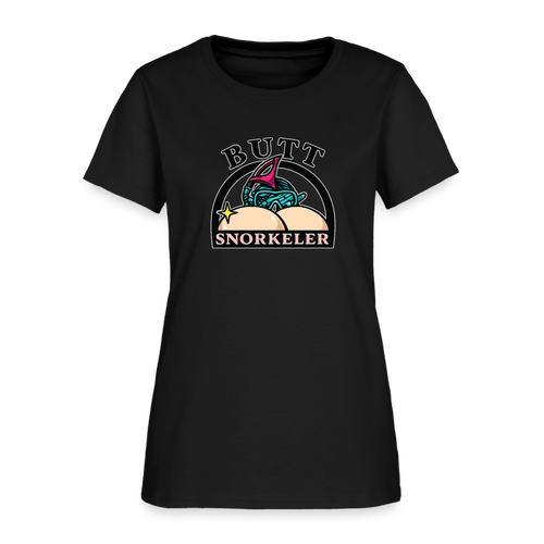 Butt Snorkeler Women's Tee - Crude Beach Humor - black