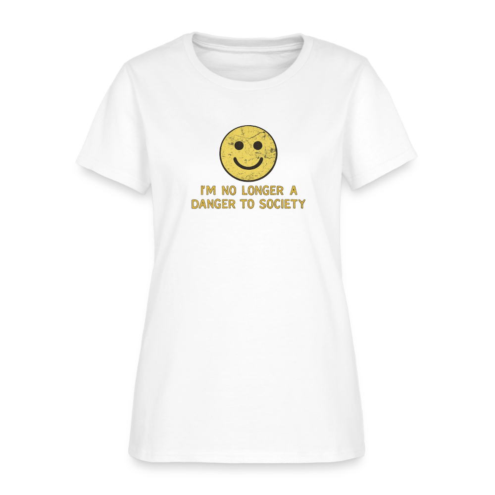 I'm No Longer A Danger To Society Women's Tee - Smiley Patriot - white