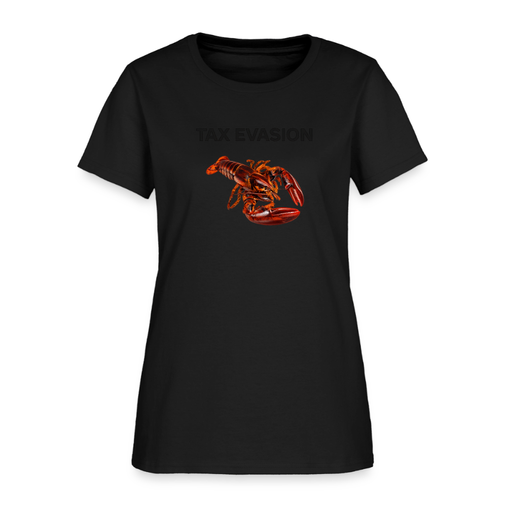 Tax Evasion Women's Tee - Lobster Patriot Pun - black