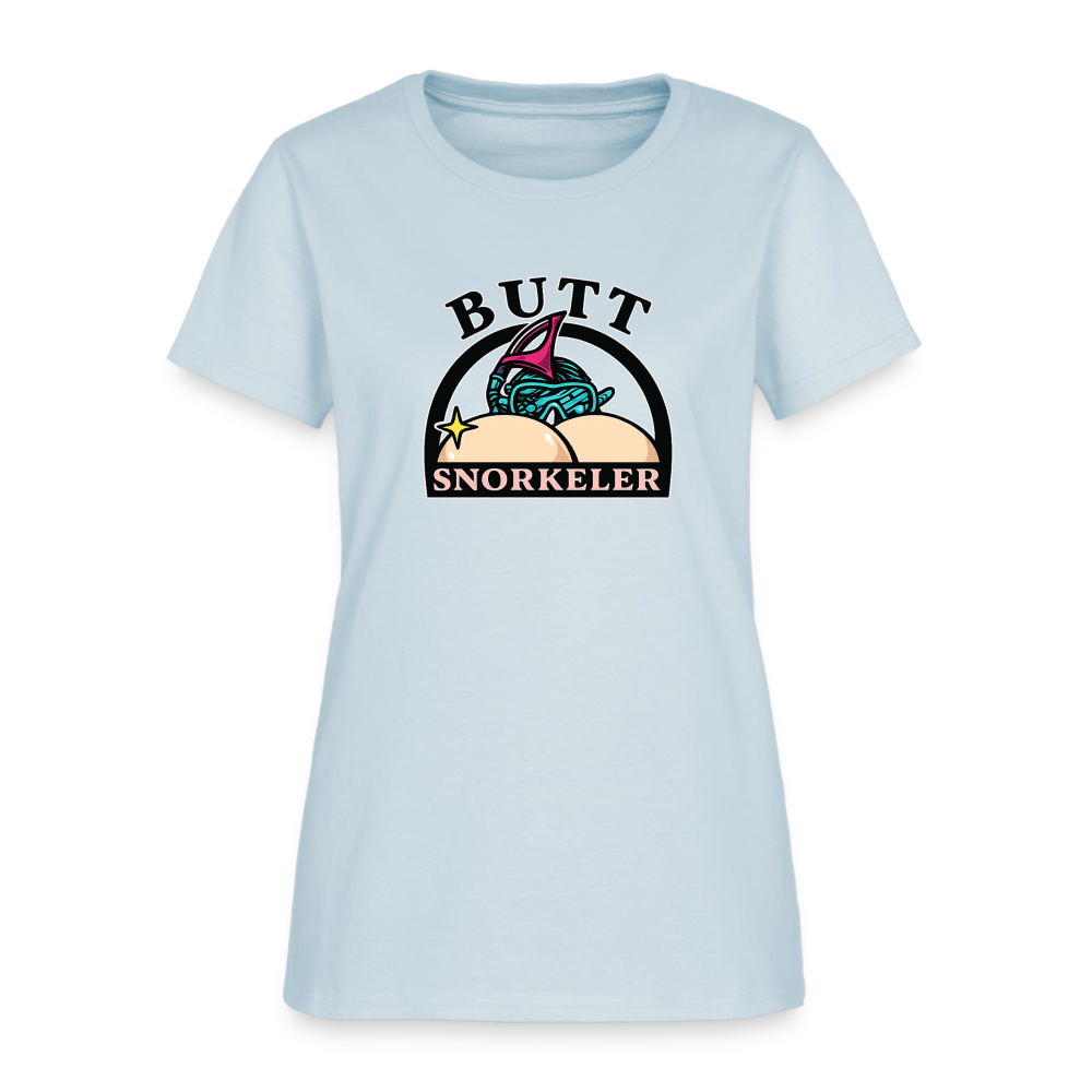 Butt Snorkeler Women's Tee - Crude Beach Humor - light blue