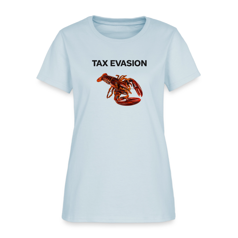 Tax Evasion Women's Tee - Lobster Patriot Pun - light blue