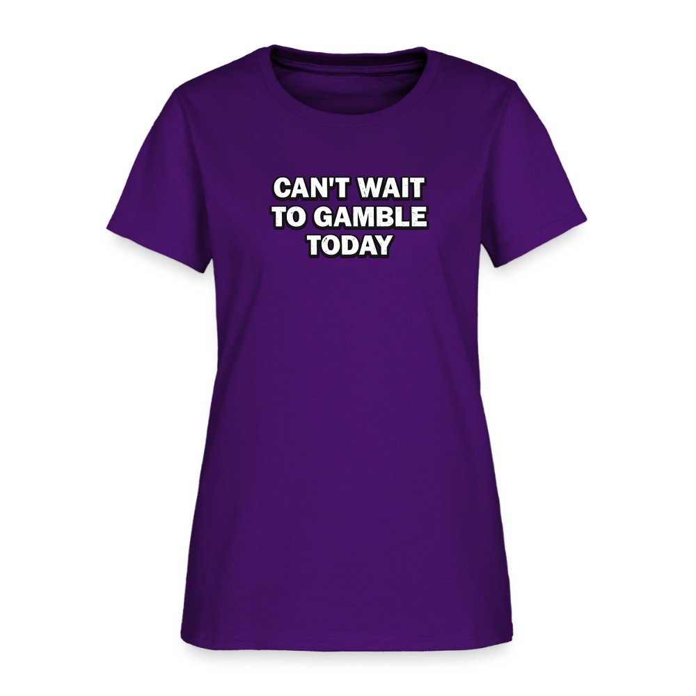 Can't Wait To Gamble Today Women's Tee - Casino Lucky Lady - purple