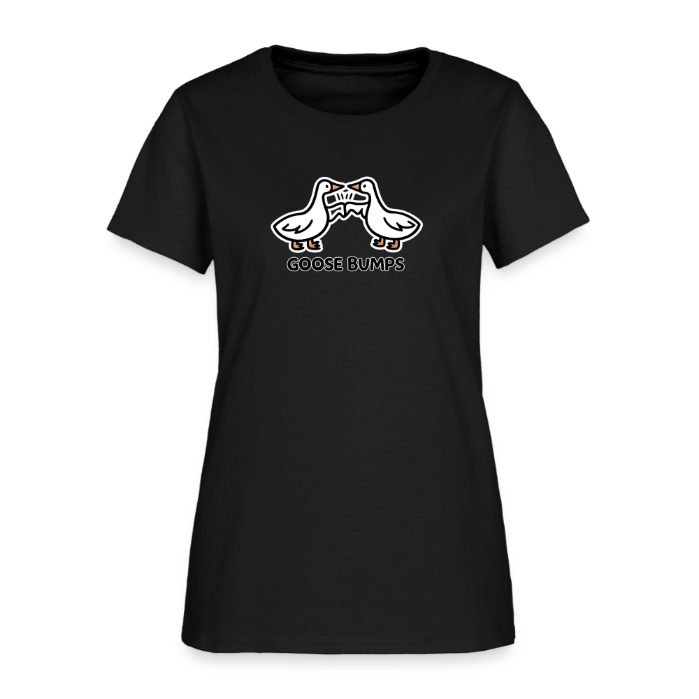 Goose Bumps Women's Tee - Patriotic Geese Pun - black
