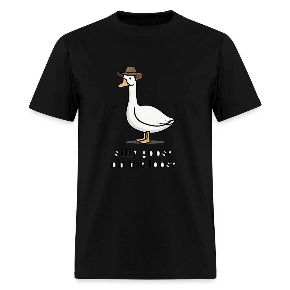 Silly Goose On The Loose - Cowboy Goose Tee - black