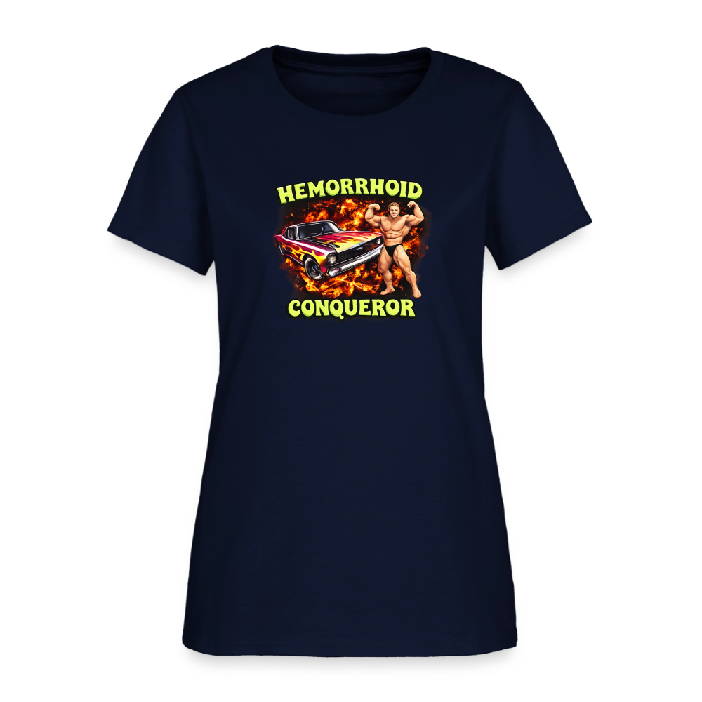 Hemorrhoid Conqueror Women's Tee - Muscle Car Champion - navy