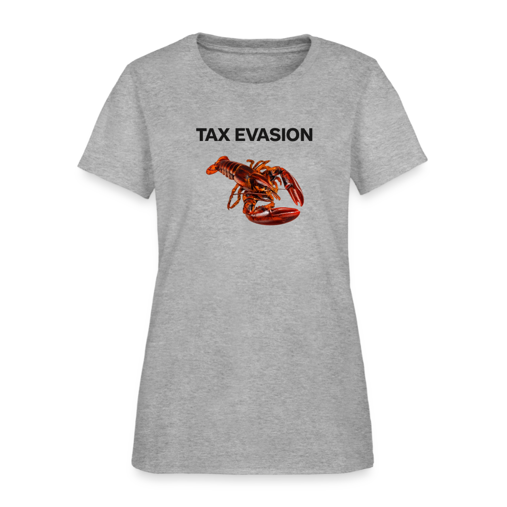 Tax Evasion Women's Tee - Lobster Patriot Pun - heather gray