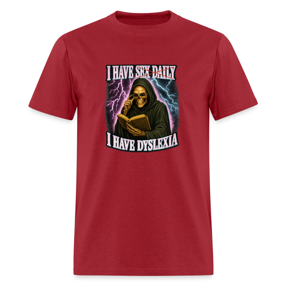 I Have Sex Daily Tee - dark red