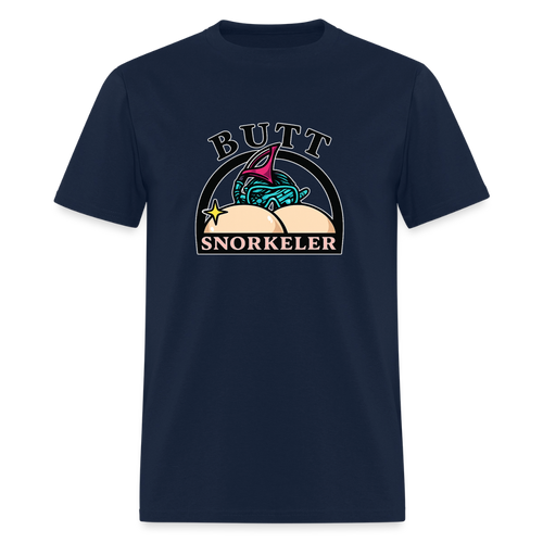Butt Snorkeler - Adult Humor Tee - navy