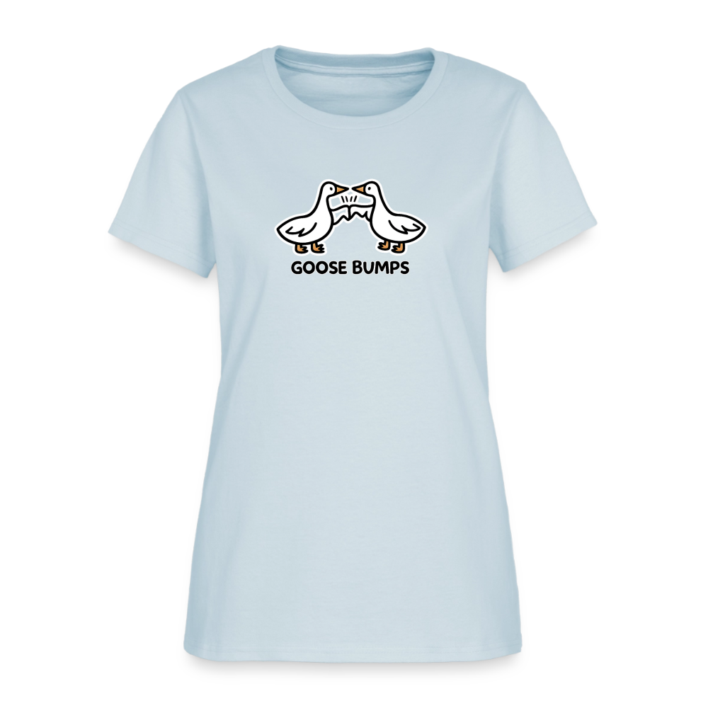 Goose Bumps Women's Tee - Patriotic Geese Pun - light blue