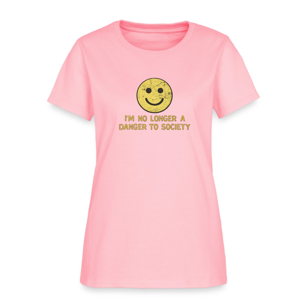 I'm No Longer A Danger To Society Women's Tee - Smiley Patriot - pink