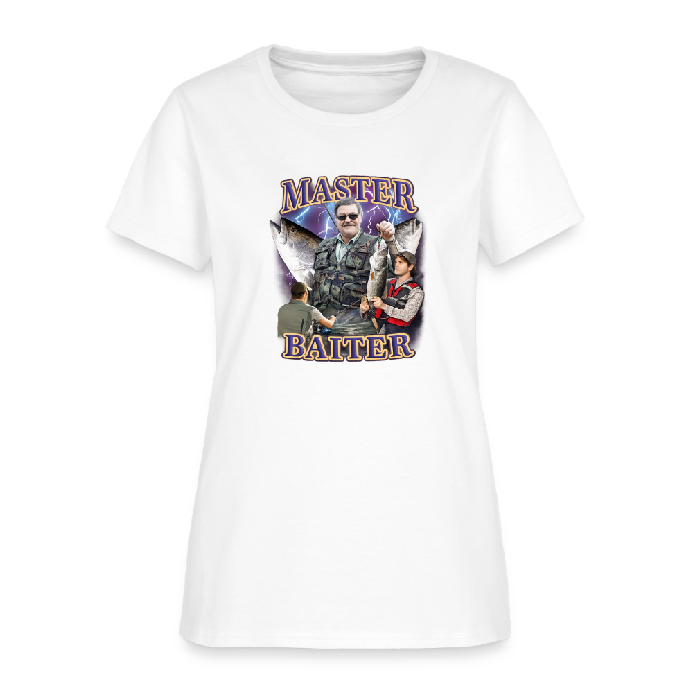 Master Baiter Women's Tee - Fishing Pun Patriot - white