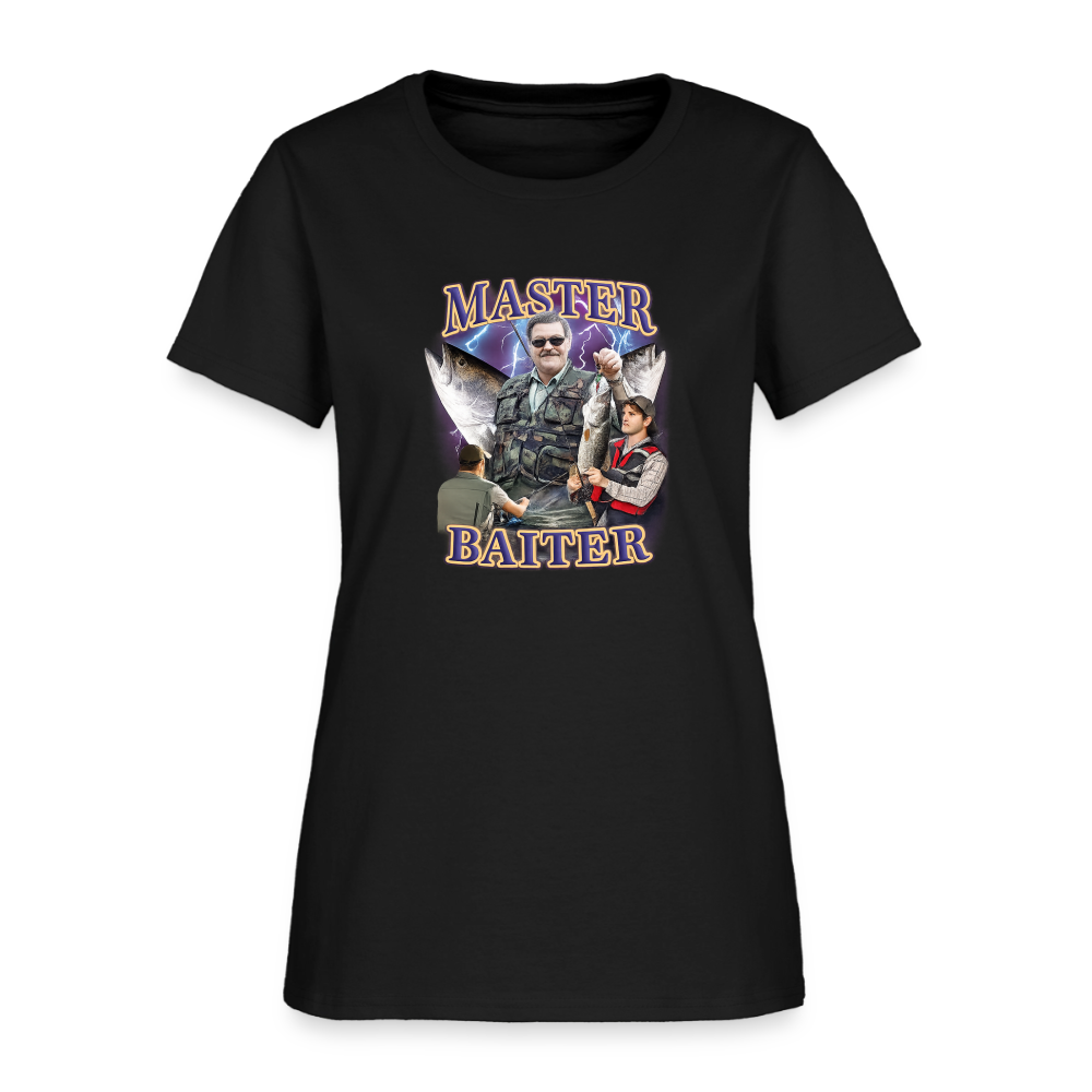 Master Baiter Women's Tee - Fishing Pun Patriot - black