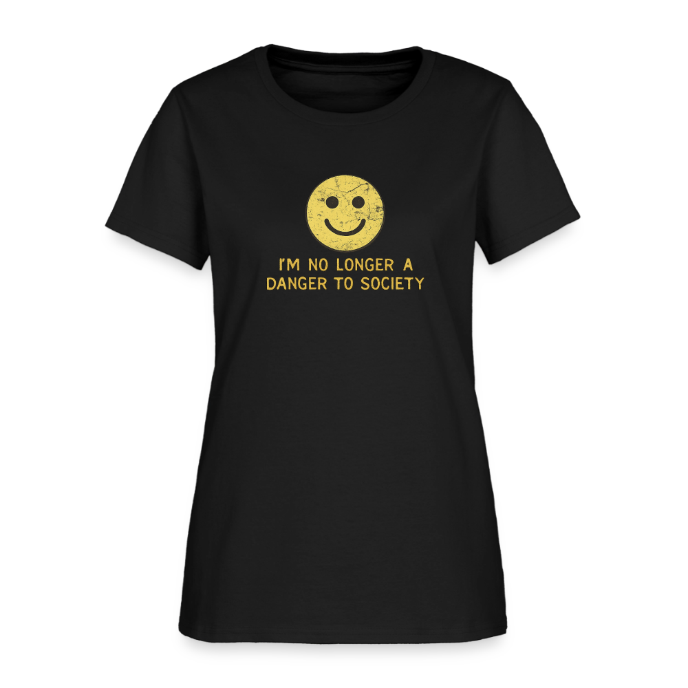 I'm No Longer A Danger To Society Women's Tee - Smiley Patriot - black