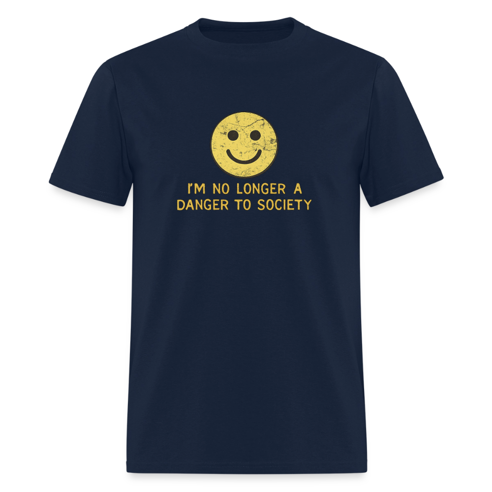 No Longer A Danger To Society - Smiley Tee - navy