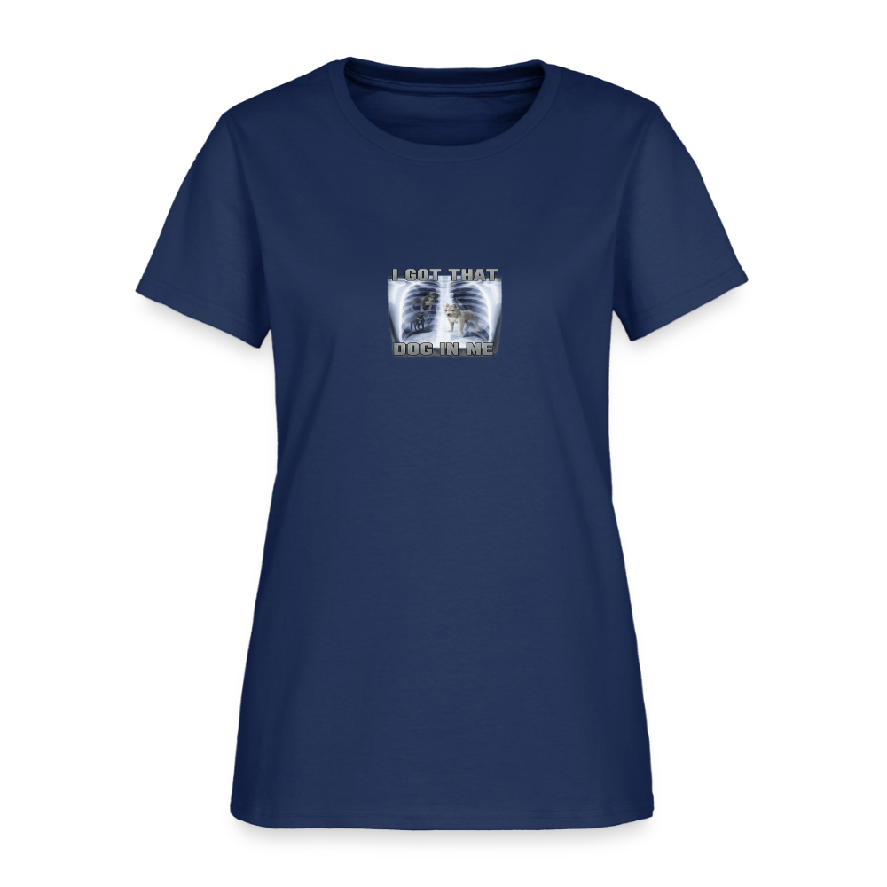 I Got That Dog In Me Women's Tee - Beast Mode X-Ray Gym -  blue dusk