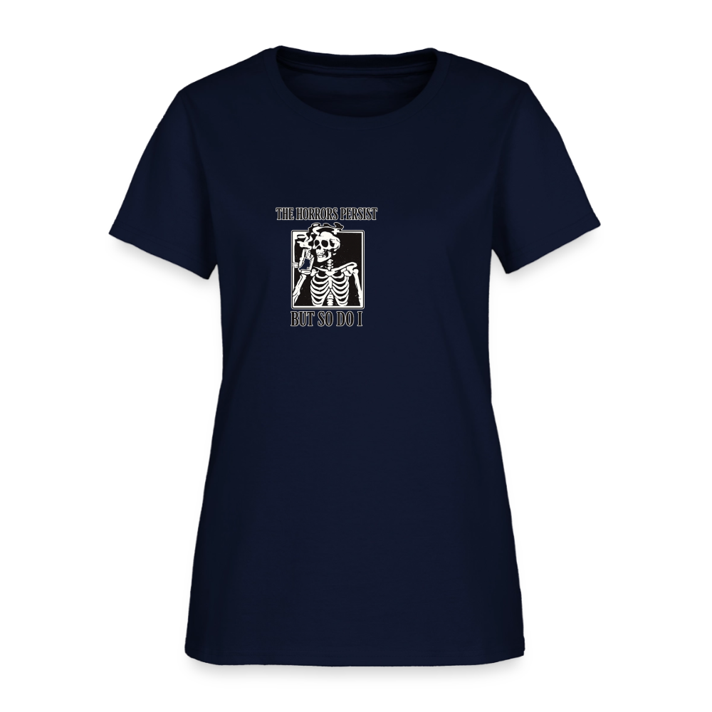 Horrors Persist But So Do I Women's Tee - Skeleton Survivor - navy