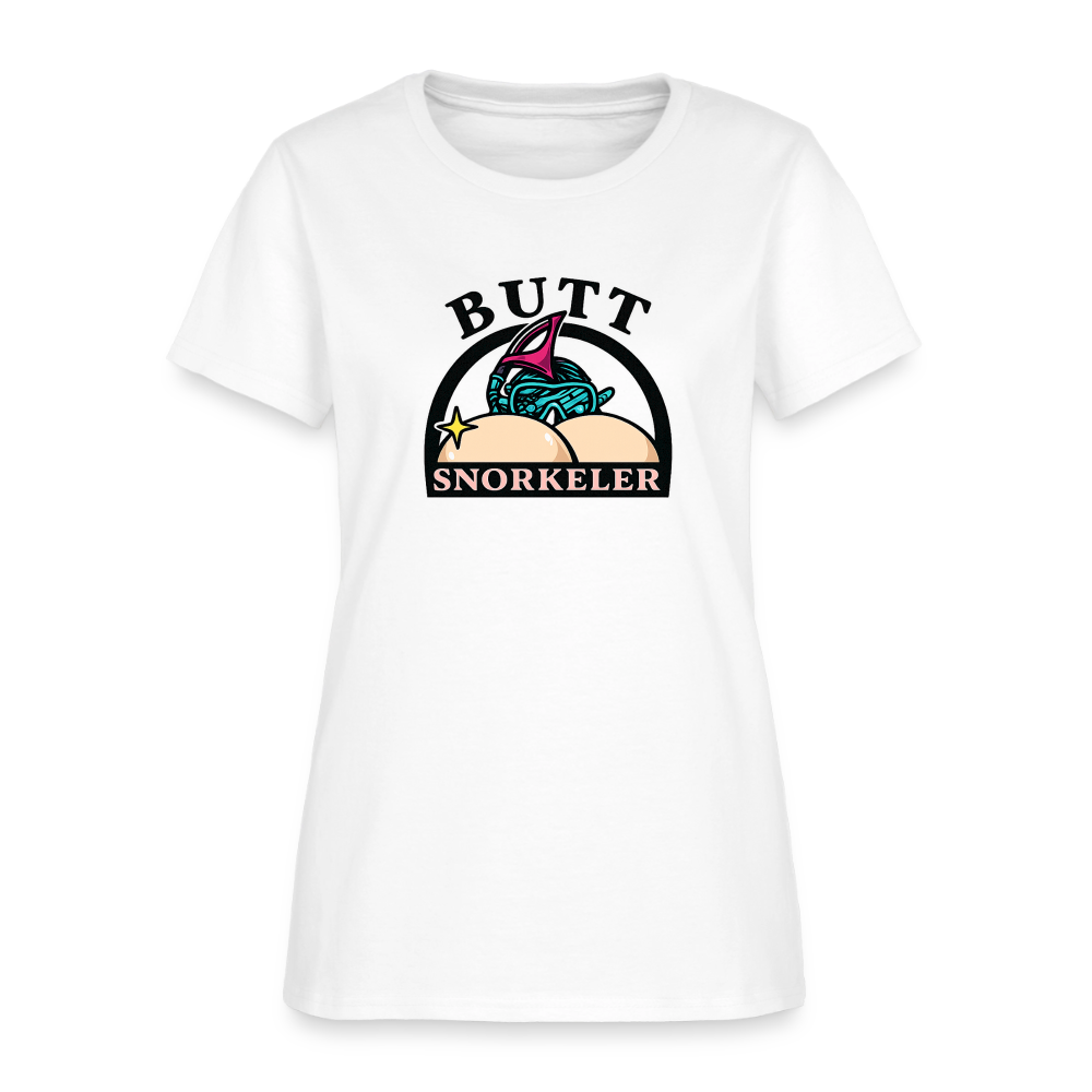 Butt Snorkeler Women's Tee - Beach Bum Crude Humor - white