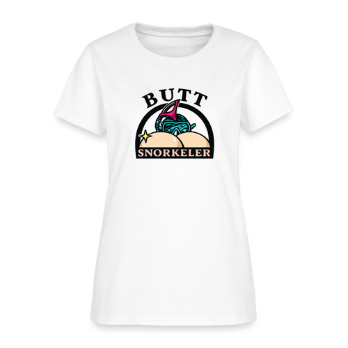 Butt Snorkeler Women's Tee - Beach Bum Crude Humor - white