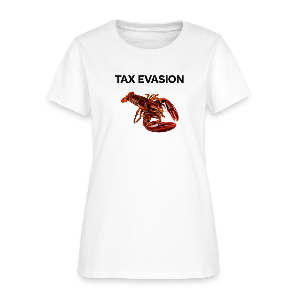Tax Evasion Women's Tee - Lobster Patriot Pun - white