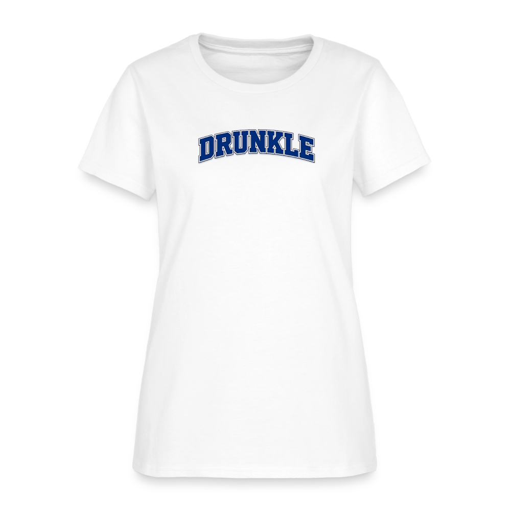 Drunkle Women's Tee - Varsity Drunk Auntie - white