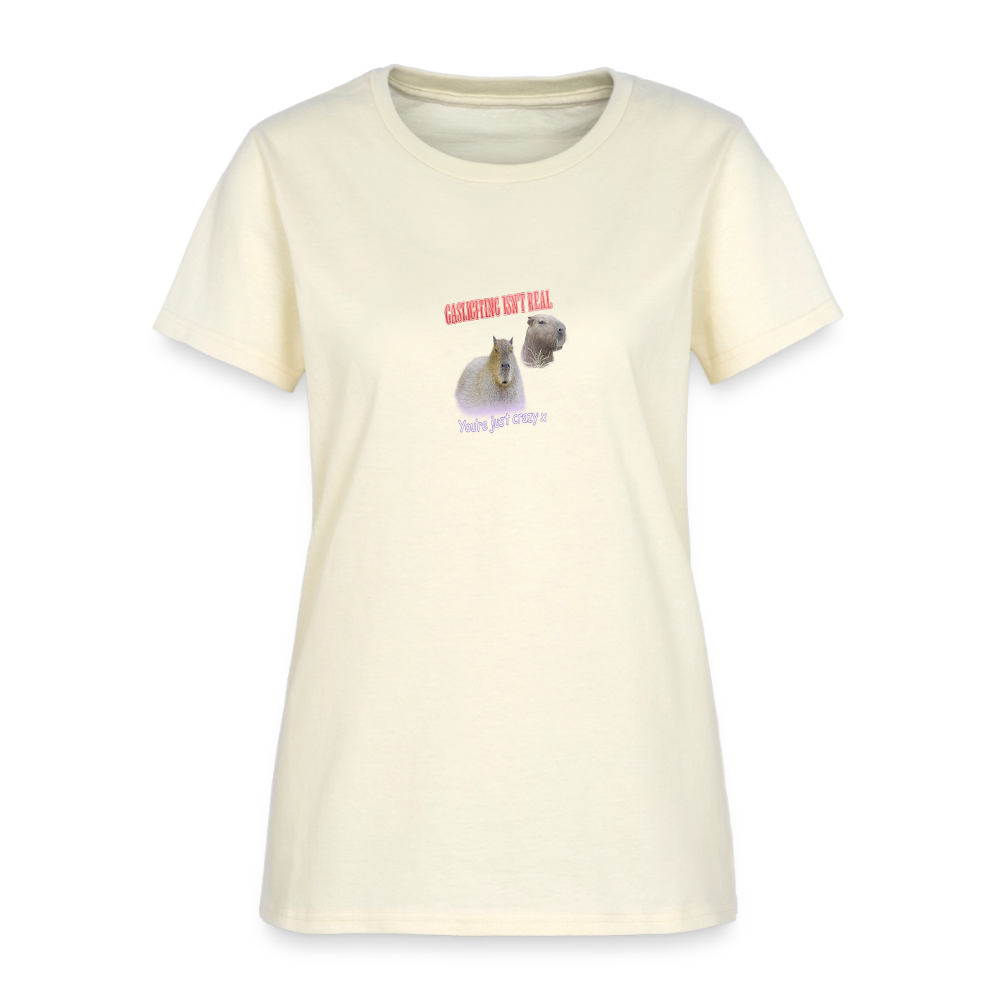Gaslighting Isn't Real You're Just Crazy Women's Tee - Capybara Humor - off white
