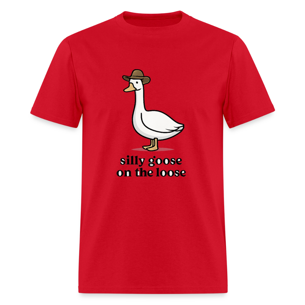 Silly Goose On The Loose - Cowboy Goose Tee - red