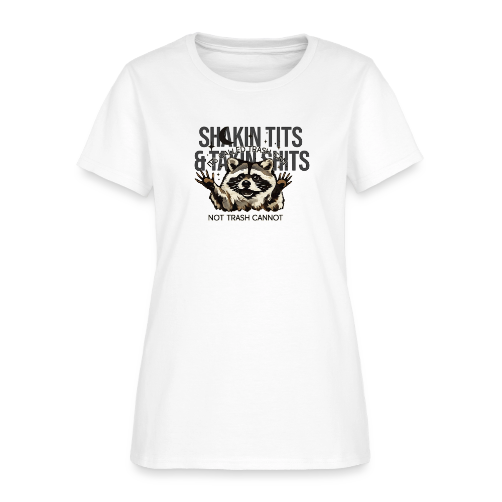 It's Called Trash Can Not Trash Cannot Women's Tee - Cute Raccoon Grammar - white