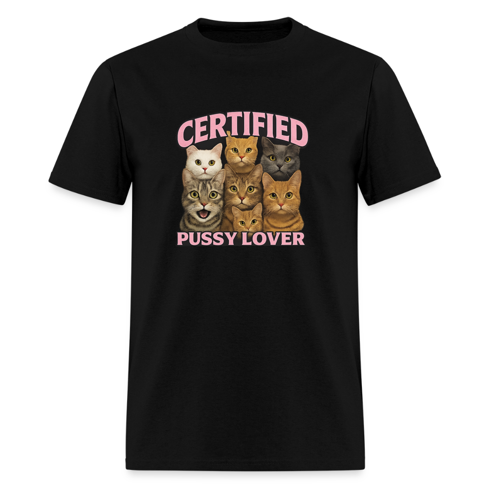 Certified Pussy Lover - Cat Dad Tee - black