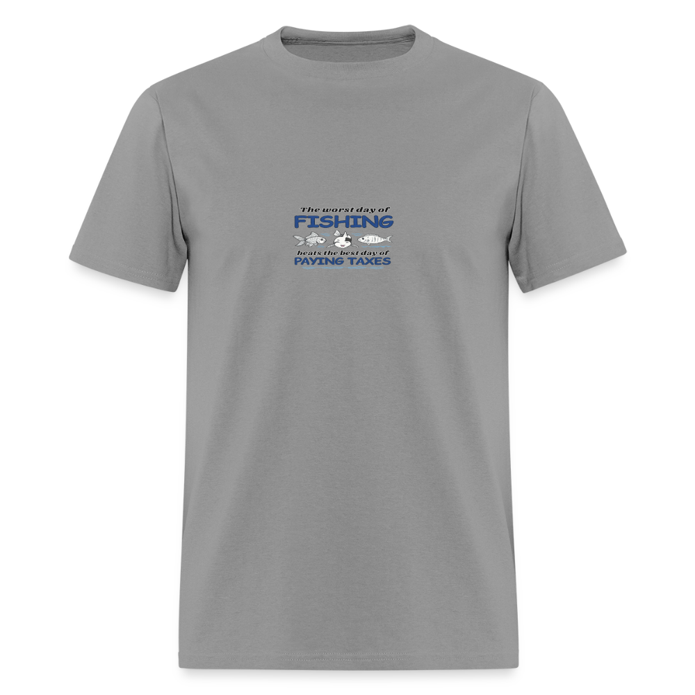 Fishing Beats Taxes - Outdoorsman Tee - rock
