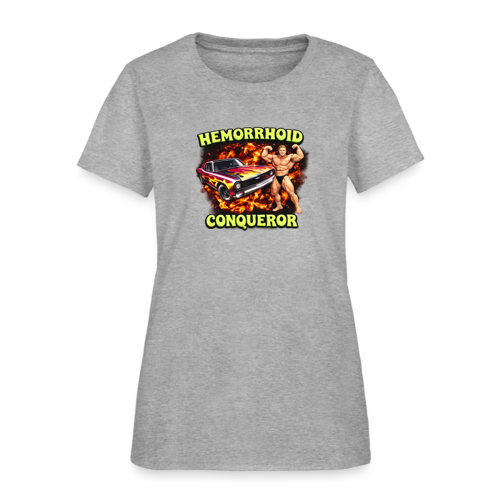 Hemorrhoid Conqueror Women's Tee - Muscle Car Champion - heather gray