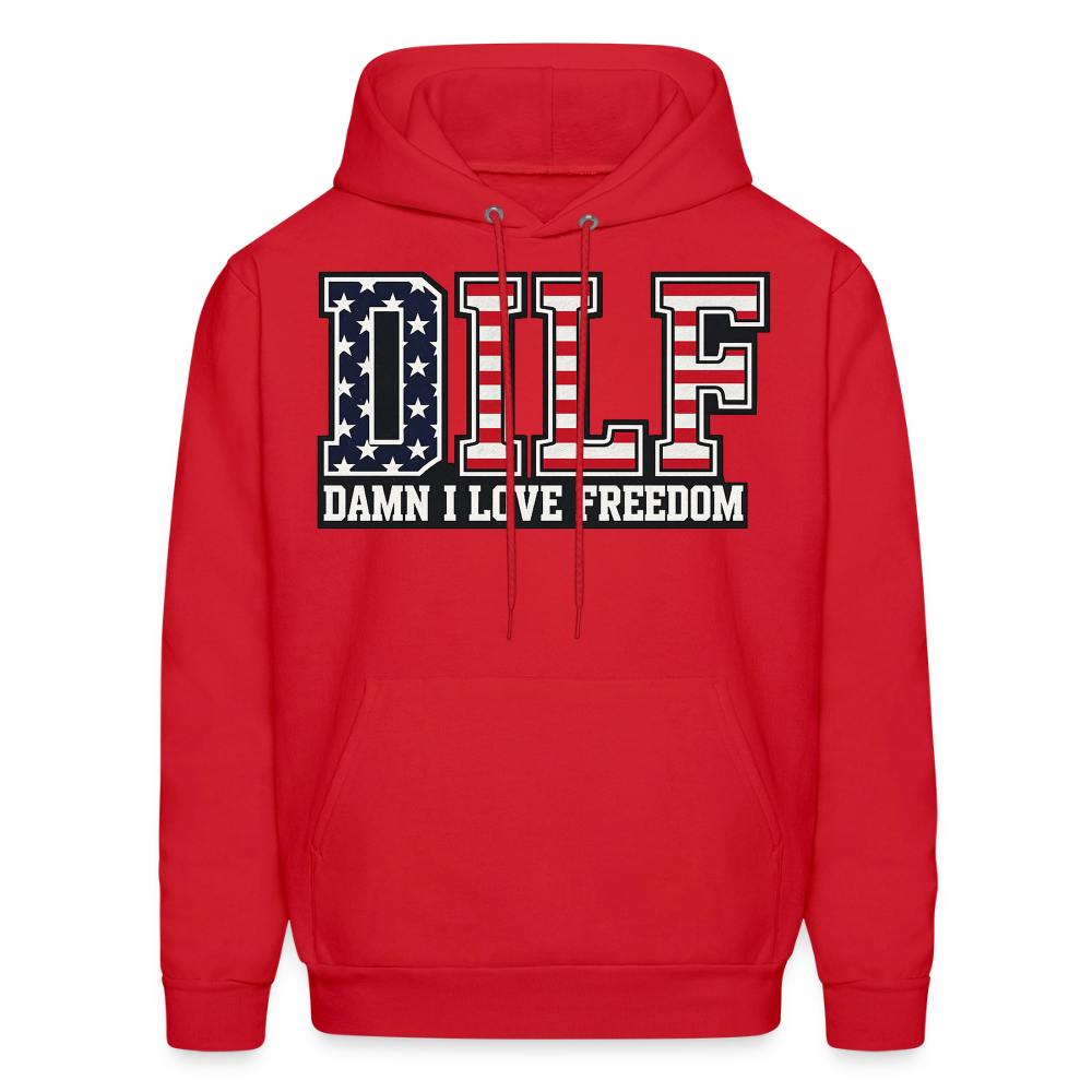 DILF - Damn I Love Freedom Hoodie - red