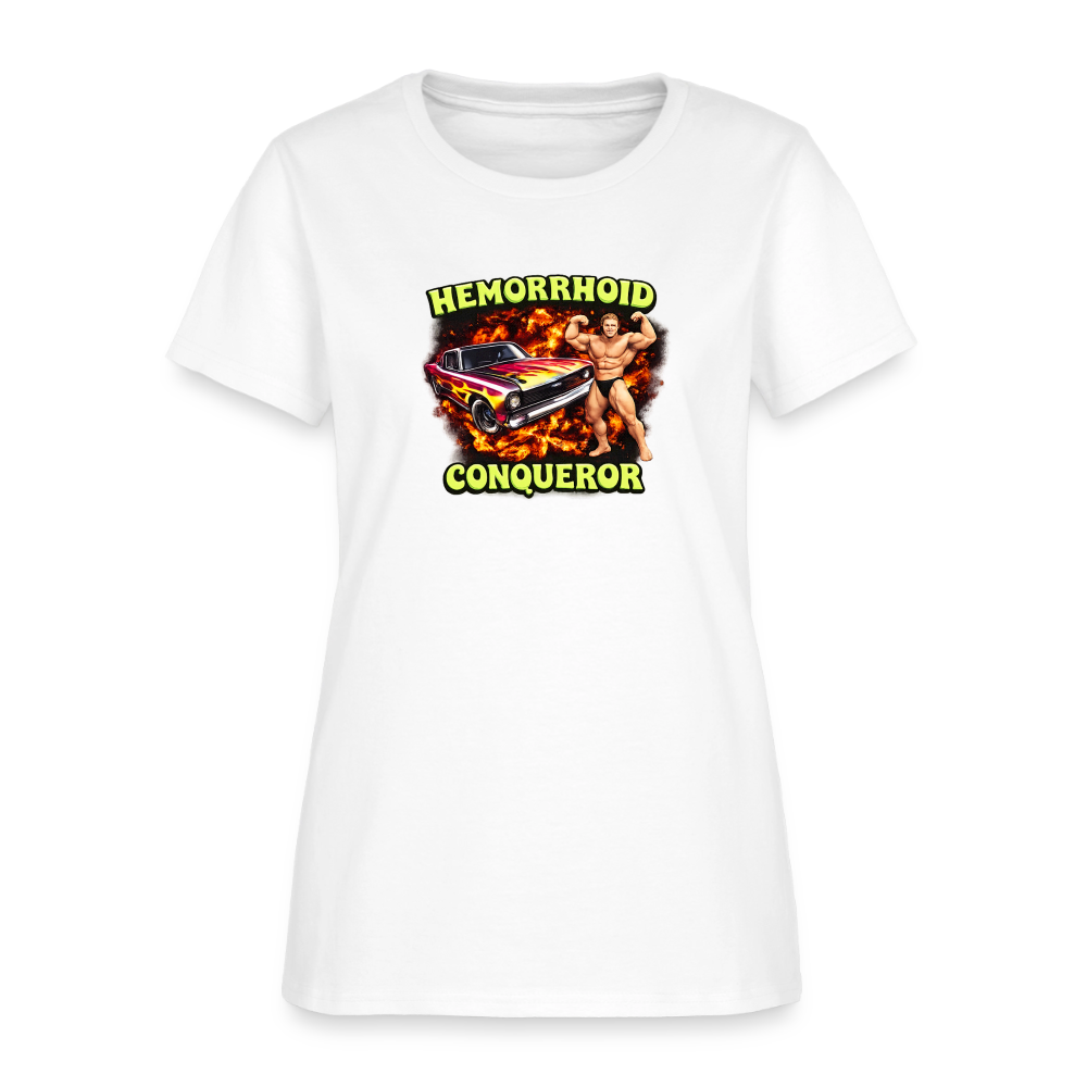 Hemorrhoid Conqueror Women's Tee - Muscle Car Champion - white