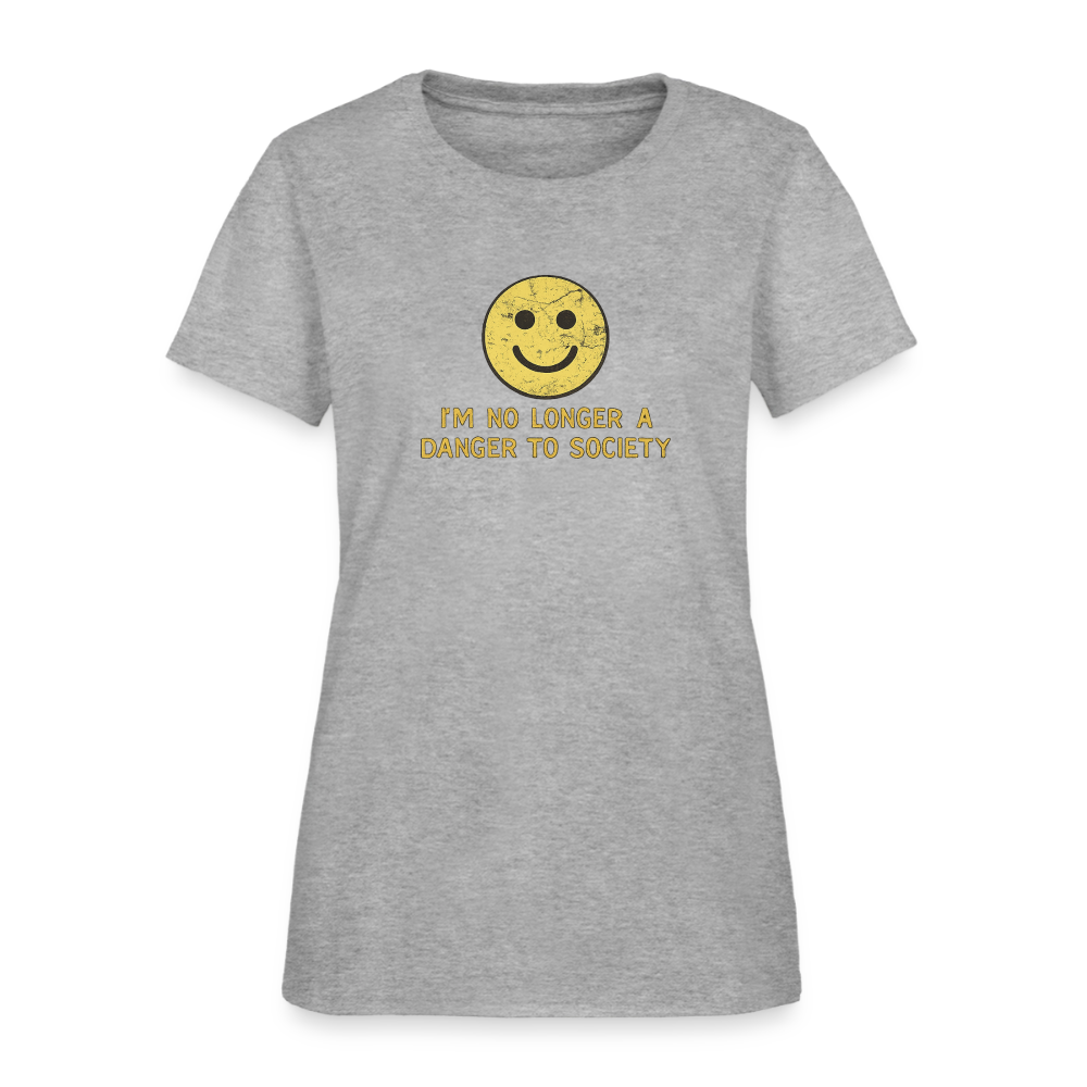 I'm No Longer A Danger To Society Women's Tee - Smiley Patriot - heather gray