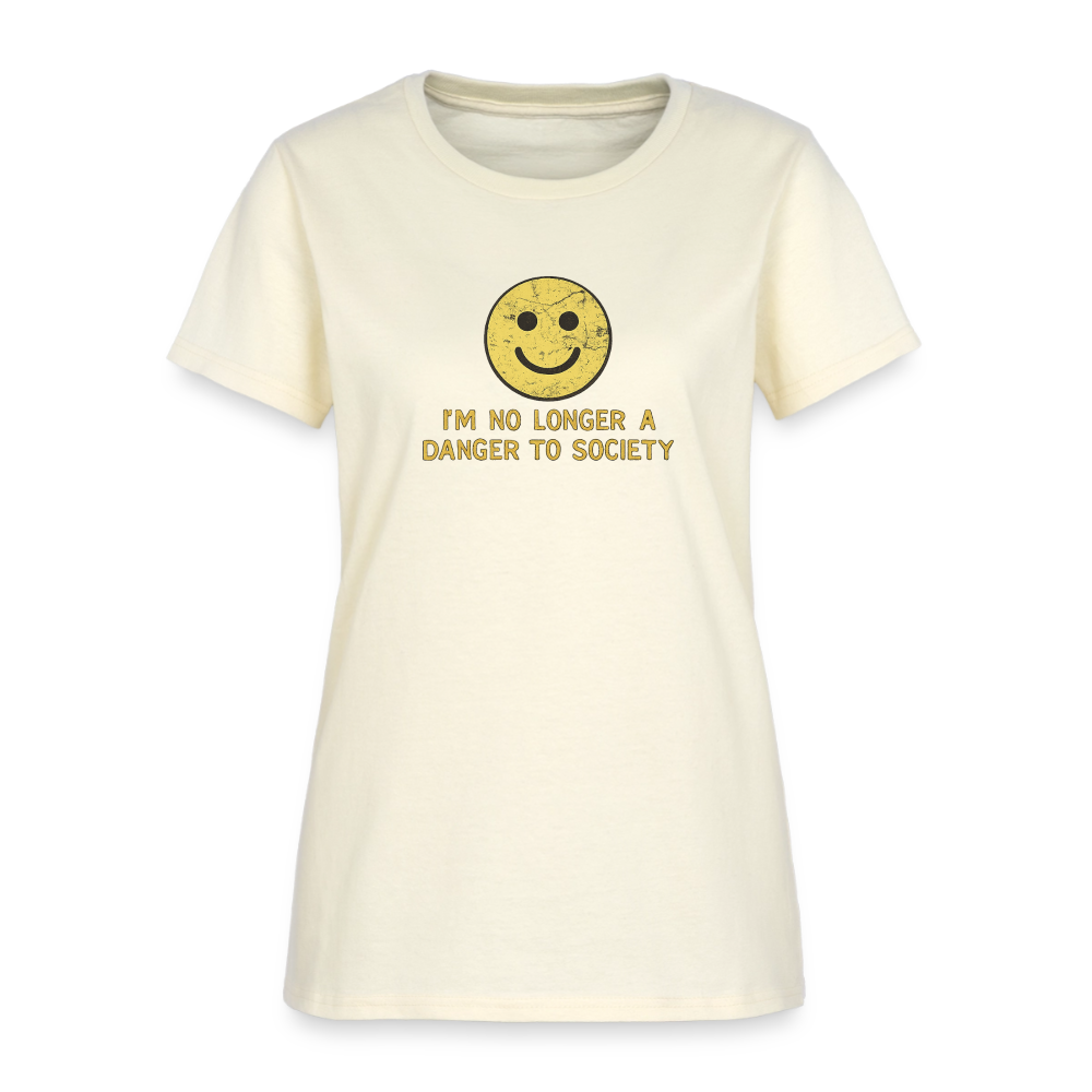 I'm No Longer A Danger To Society Women's Tee - Smiley Patriot - off white